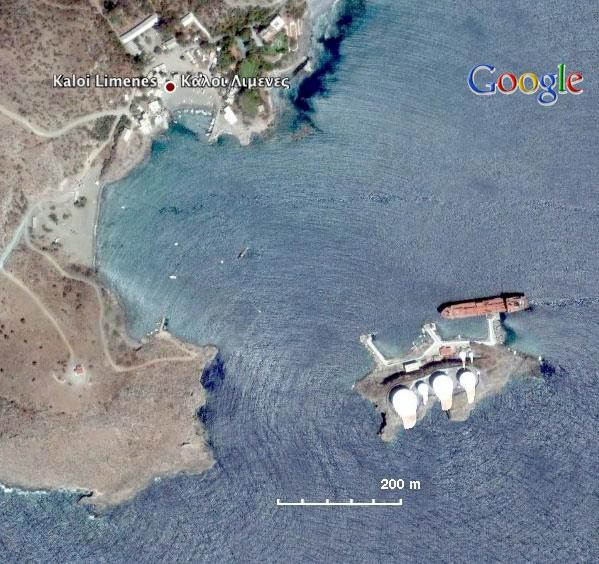 Satellitenbild von Kali Limenes von Google Maps